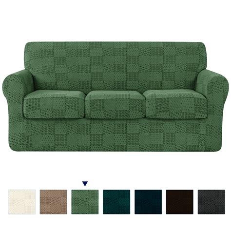 GREAT FIT This innovated 4 Piece sofa couch cover is crafted from luxurious velvet plush fabric, including 1 piece of base cover and 3 individual T cushion covers. . 4 piece sofa slipcover